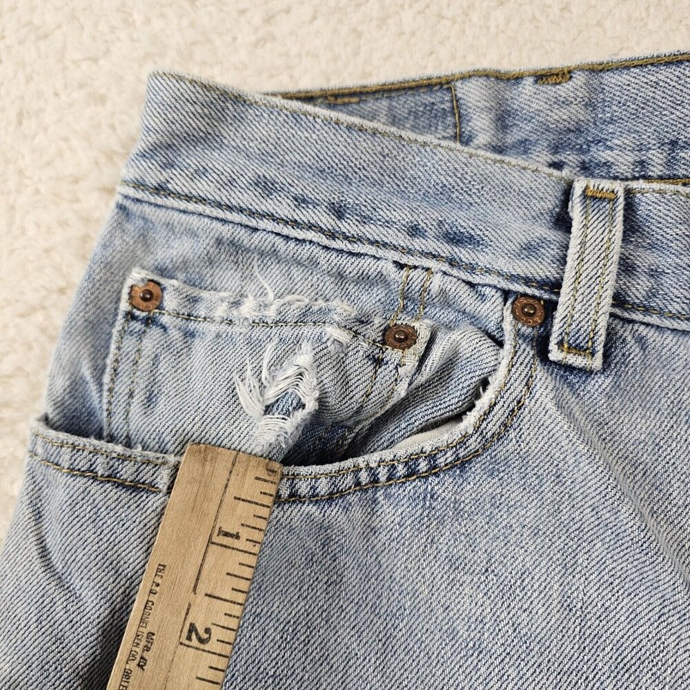 Levi's 550 Mens Jeans 38x34 Light Wash Relaxed Fit Straight Leg Y2K 100% Cotton - Picture 14 of 16